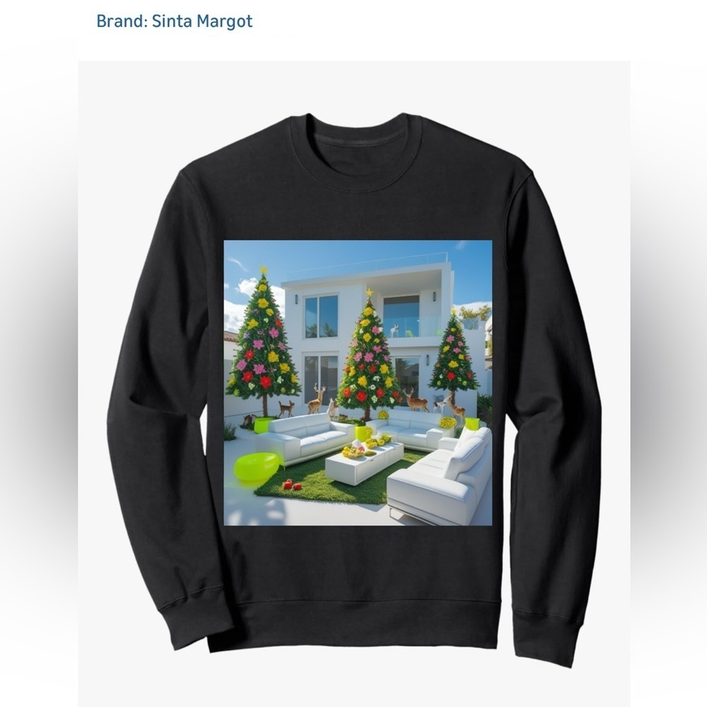 HANDCRAFTED digital art print Festive Holiday Outdoor Christmas Tree wall art - Picture 7 of 12